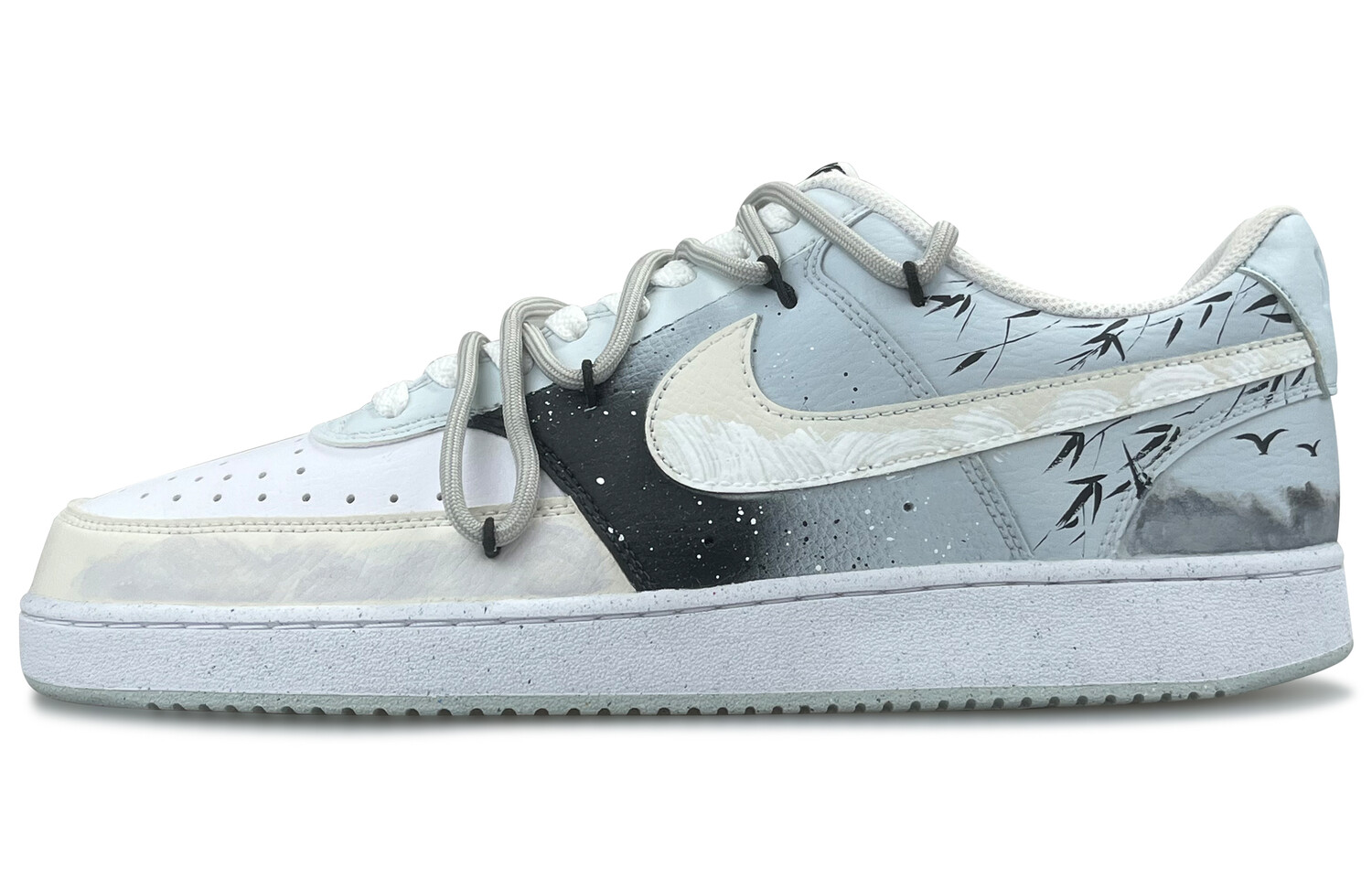 

Кроссовки Nike Court Vision 1 Skateboarding Shoes Men Low-top Grey/black/white, цвет Smudge gray