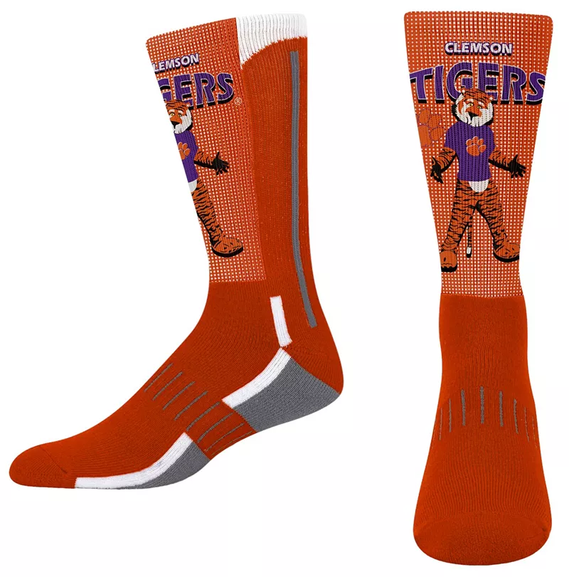 

Молодежные носки Clemson Tigers Mascot Crew для босых ног For Bare Feet