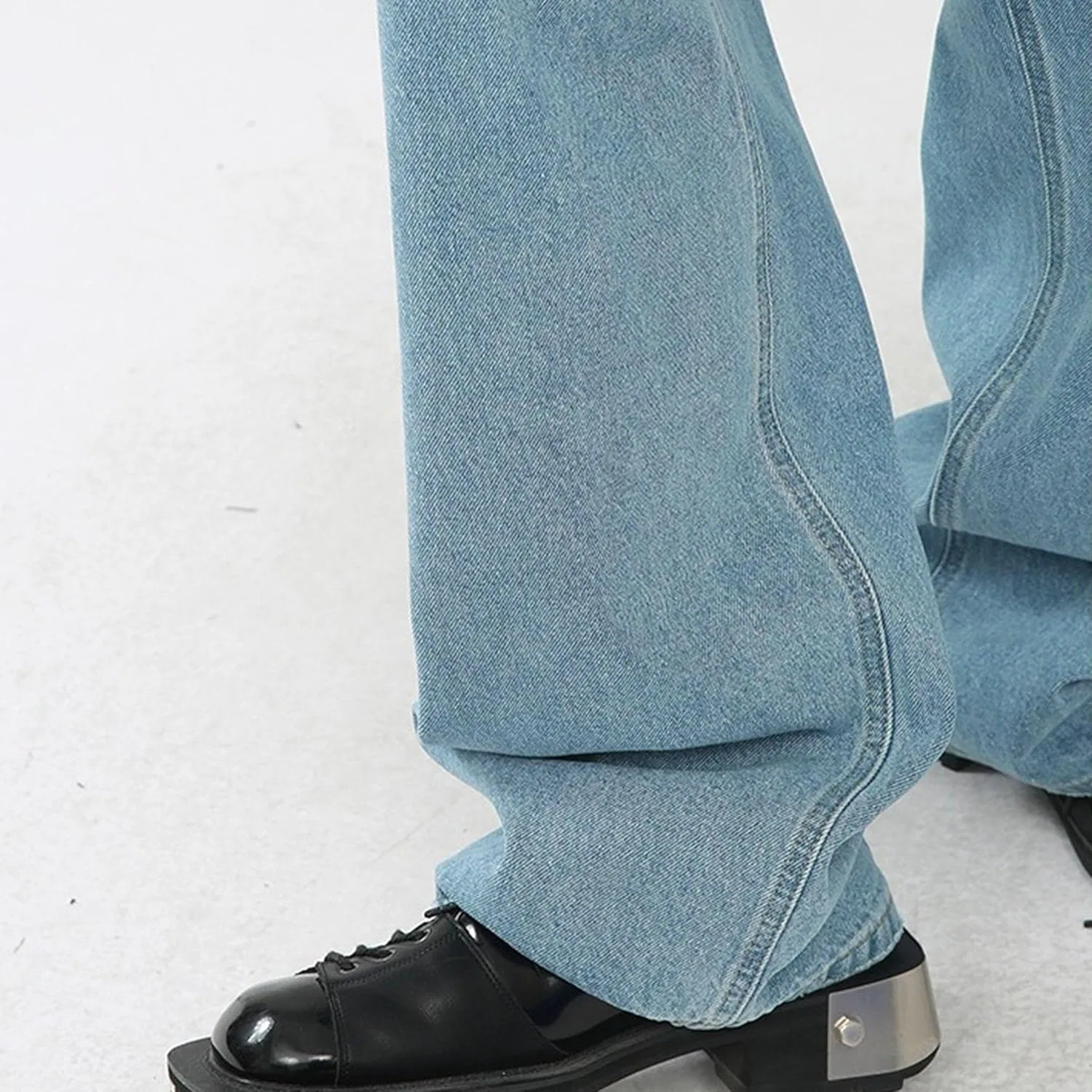 Джинсы свободные Wide Leg Jeans Light Blue — фото 3