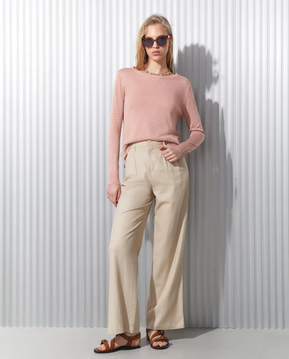

Женский свитер с металлизированной нитью Easy Wear, цвет 390 Oro