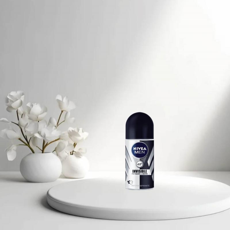 NIVEA Мужской невидимый черно-белый дезодорирующий роликовый антиперспирант Gentle 50ml легкий аромат Type — фото 3