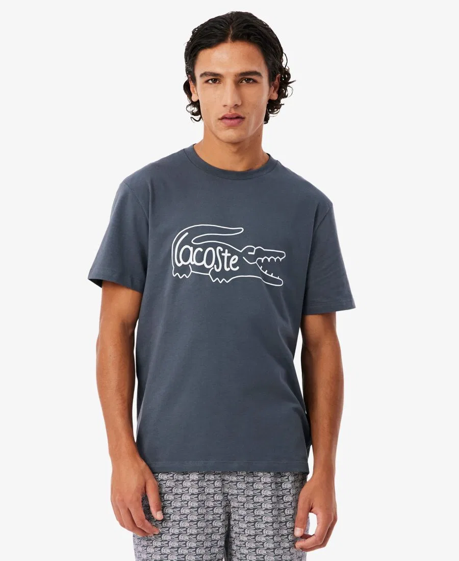 Комплект мужской Lacoste футболка и шорты, хлопок, белый — фото 3