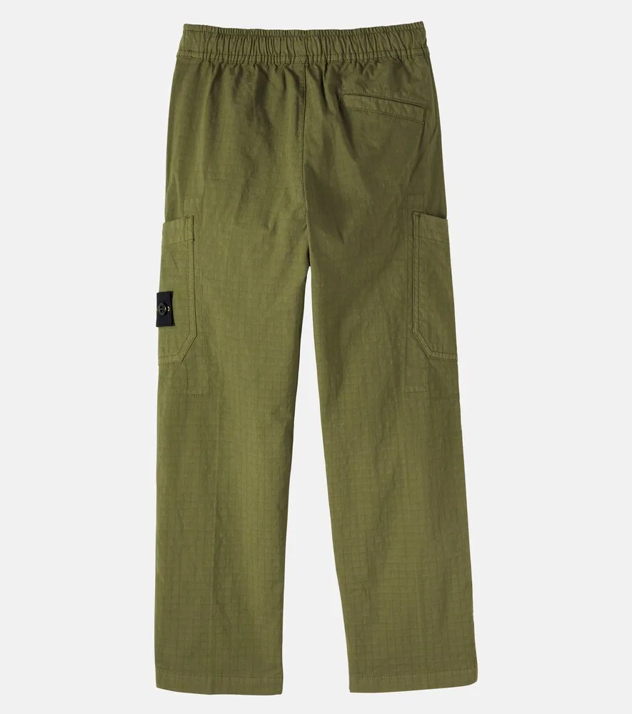 Брюки-карго Compass из хлопковой смеси Stone Island Junior, зеленый — фото 3