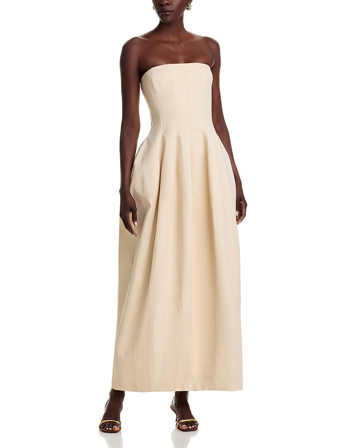 

Солидное структурированное платье BCBGMAXAZRIA, слоновая кость/кремовый