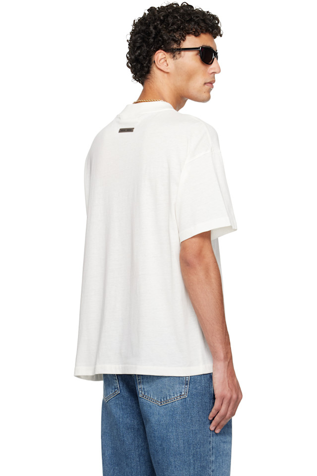 Fear Of God Essentials Праздничная вышитая базовая футболка Off-White — фото 3