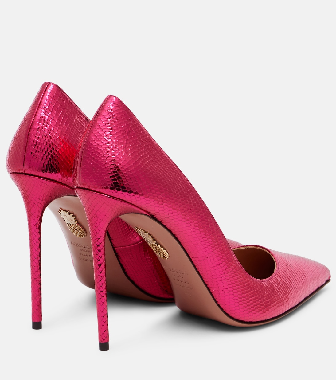 Туфли Purist 105 из кожи с эффектом змеи Aquazzura, Pomegranate — фото 2