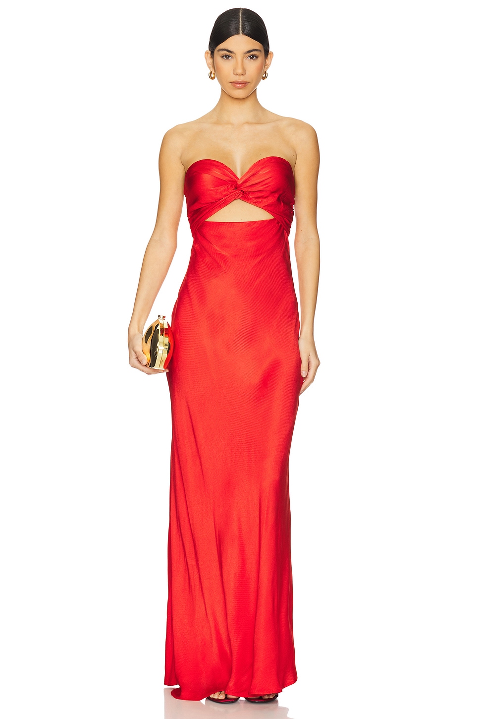 

Платье миди без бретелек Hierro Essentiel Antwerp, true red