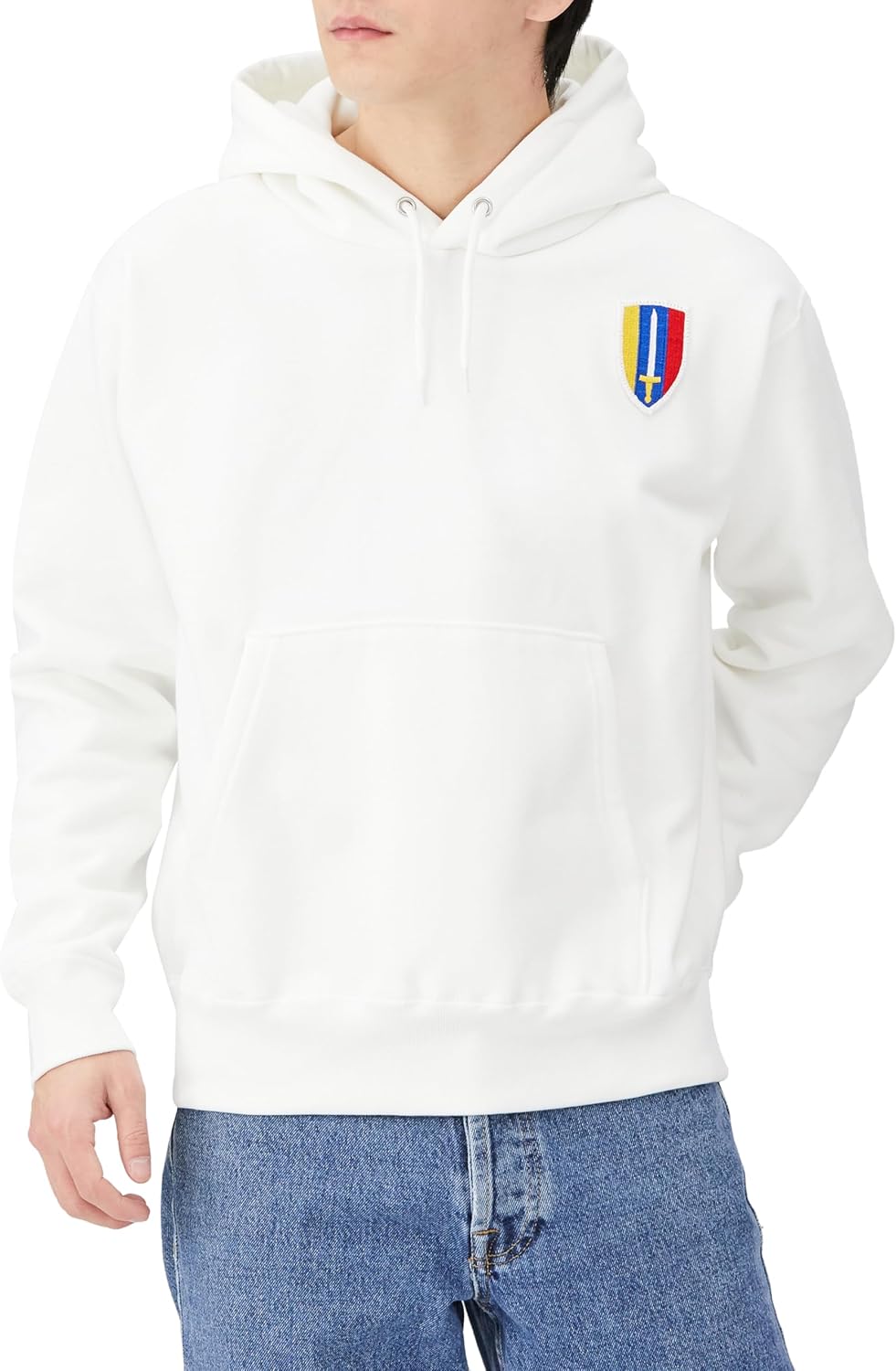 

Толстовка с капюшоном в стиле F, нашивка с гербом армии США, плотная ткань 12,4 унции, подкладка с начесом, толстовка без капюшона, белая F-Style