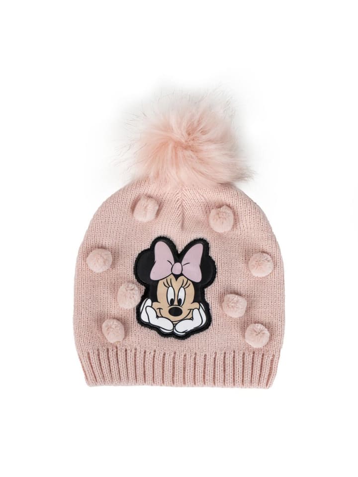 

Disney Детская зимняя шапка-бини с изображением Минни Маус, розового цвета
