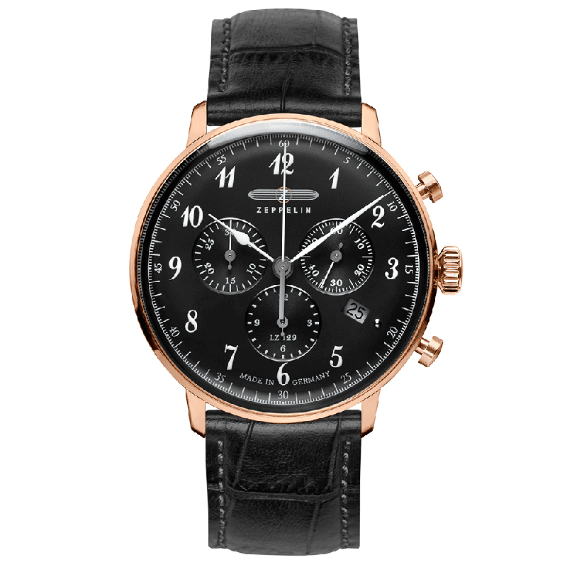 

ZEPPELIN Часы Hindenburg Collection кварцевый механизм мужские часы 40 мм черный циферблат корпус из нержавеющей стали стальной браслет