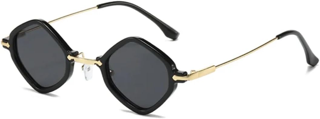 

Винтажные солнцезащитные очки в стиле панк с ромбовидным рисунком, металлические, маленькие, с градиентным переходом, роскошные, с защитой от УФ-излучения UV400 VFDHN, Black Gray