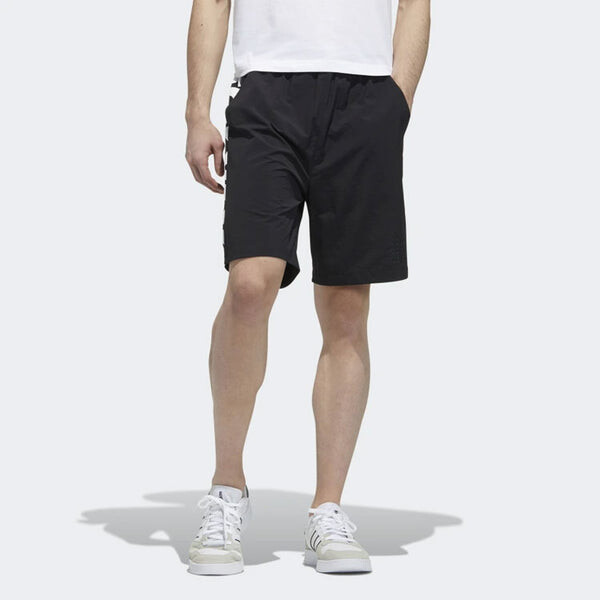 Шорты neo side большой логотип athleisure casual спортивные шорты Adidas, черный — фото 3