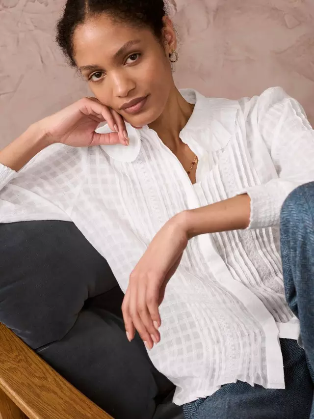 

Рубашка Brora Frill Organic Cotton, белый