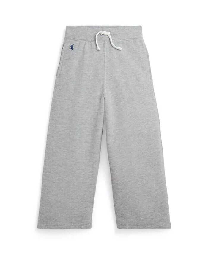 

Широкие спортивные штаны из флиса для малышей и маленьких девочек Polo Ralph Lauren, серый