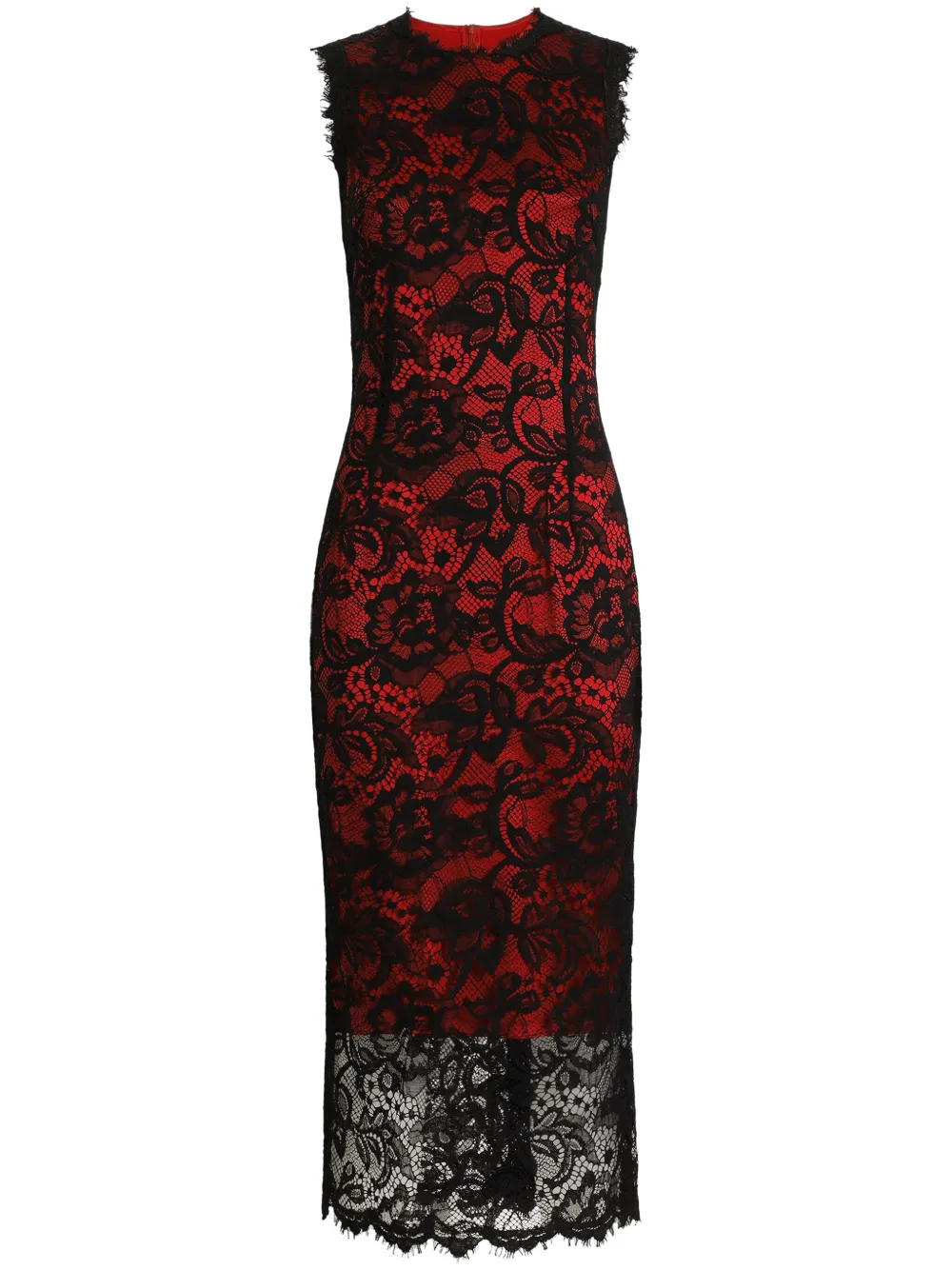 

Платье миди из цветочного кружева DOLCE & GABBANA, черный