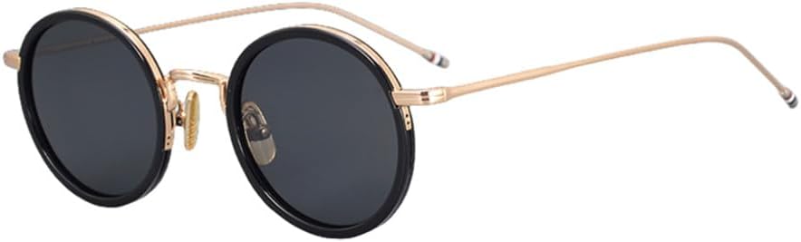 

Винтажные круглые поляризованные солнцезащитные очки для мужчин, ретро-очки с защитой от УФ-излучения UV400 для женщин, солнцезащитные очки для улицы HDUBFY, Black-gold