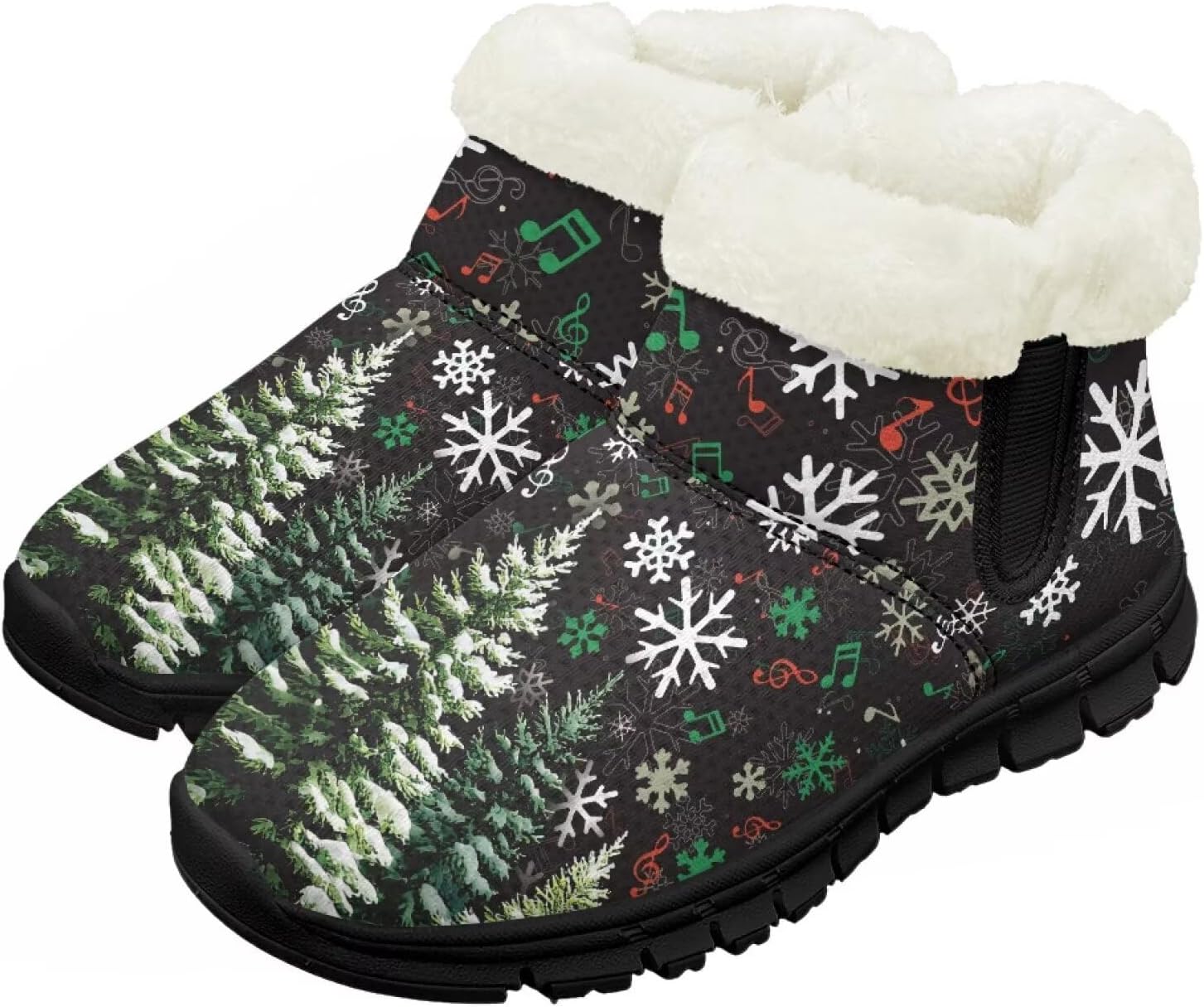 

Детские зимние ботинки Chririnla для мальчиков и девочек, утепленные и сверхлегкие с плюшевой подкладкой и противоскользящей подошвой, Christmas Tree