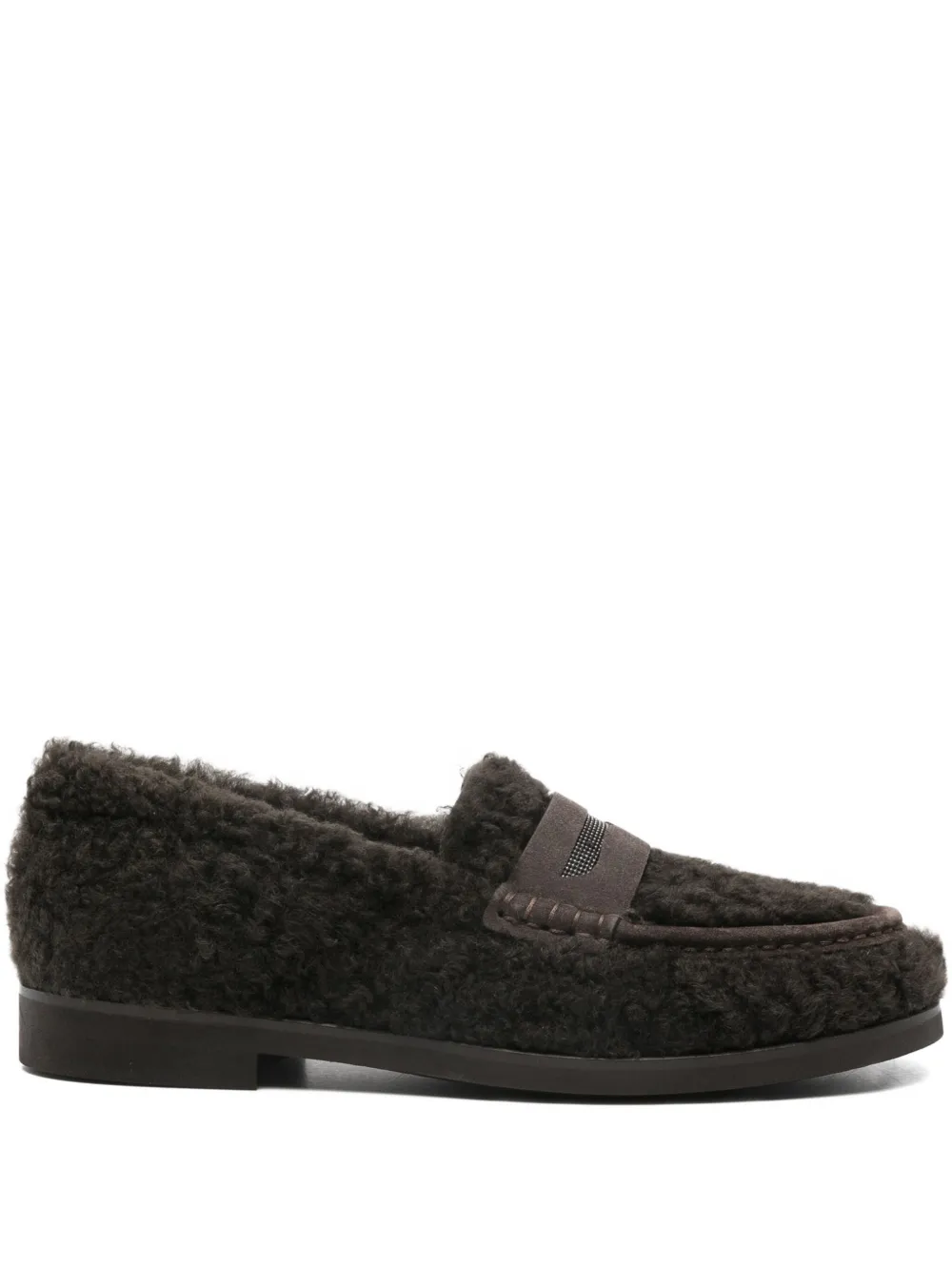 Пенни-лоферы из овчины Brunello Cucinelli, коричневый