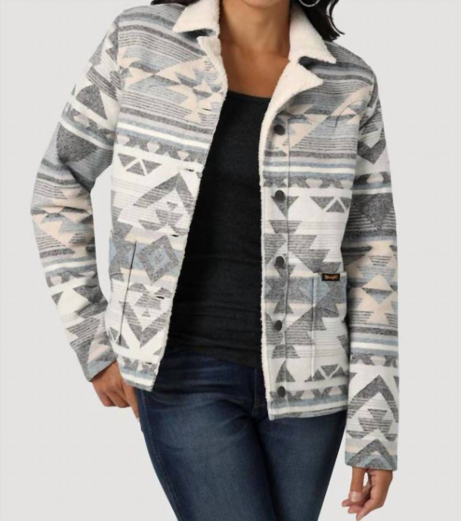 

Женское ретро пальто в серо-разноцветной клетке Wrangler, серый/мультиколор