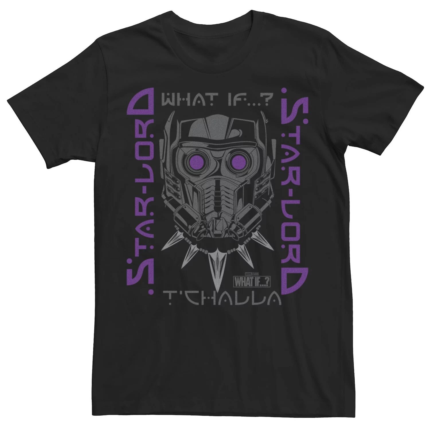 

Мужская футболка с плакатом Marvel What If Star Lord T'Challa Licensed Character