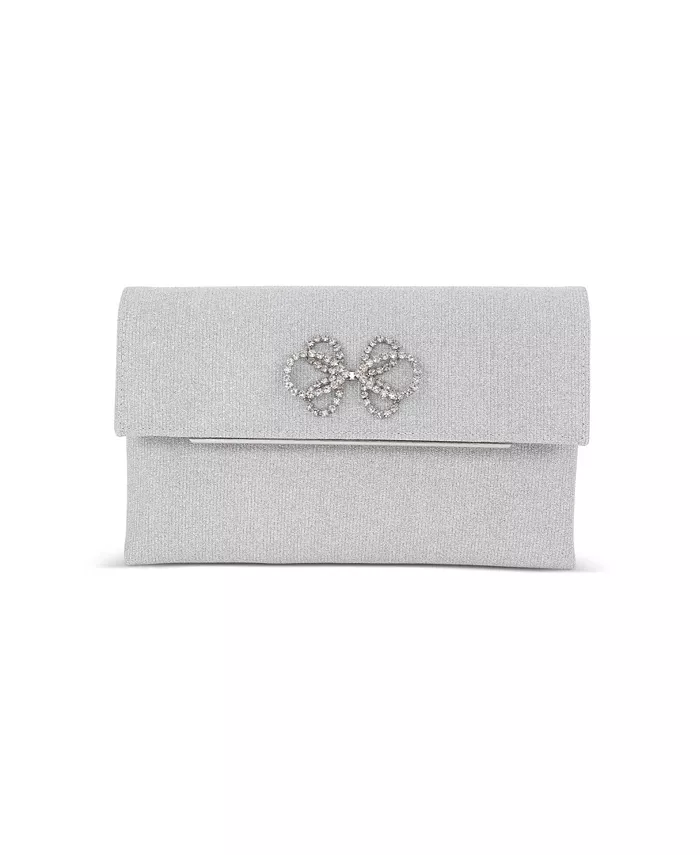 

Женская сумочка Millie Signature Frame с мини-плиссировкой из сатина Jewel Badgley Mischka, серебро