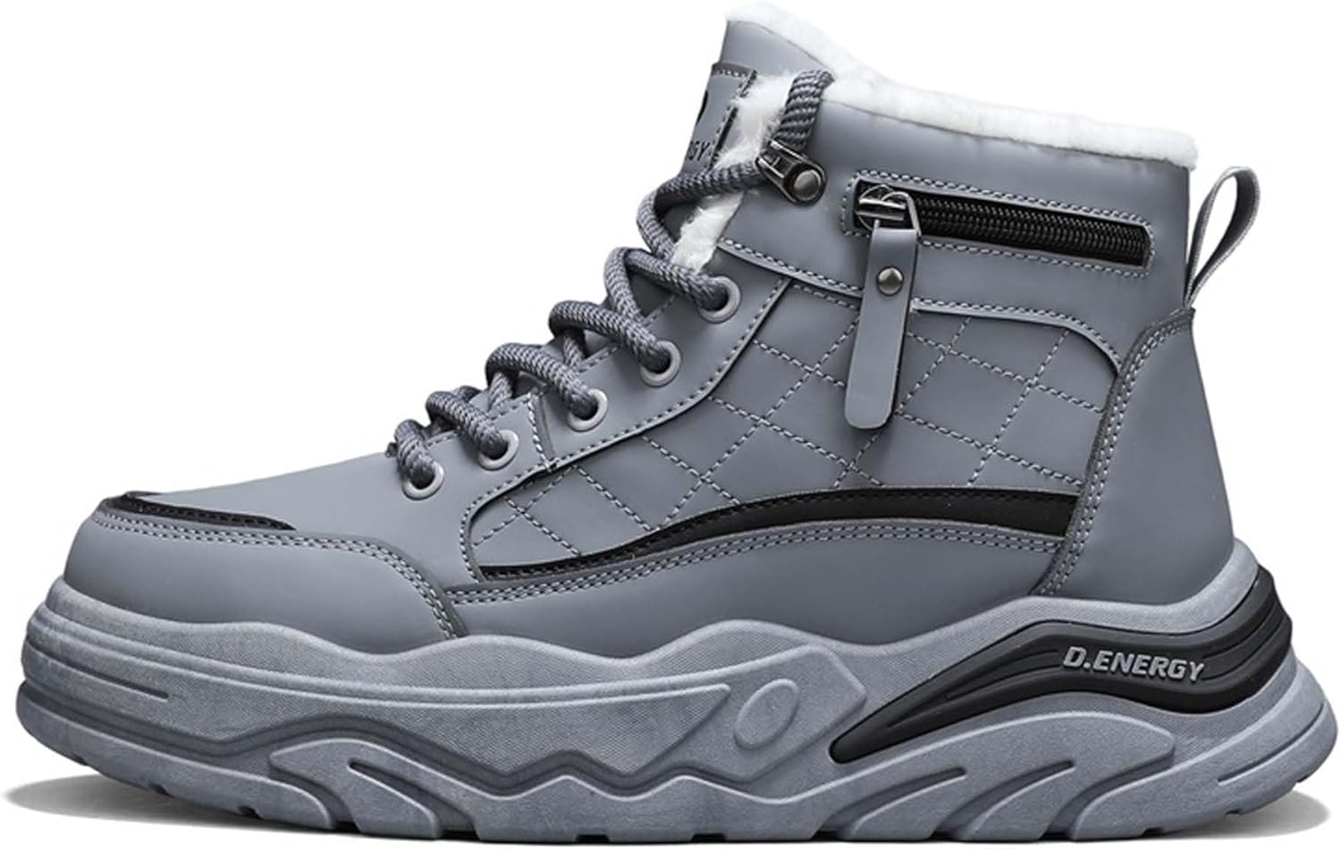 

Зимние высокие повседневные бархатные хлопковые ботинки, модные снежные сапоги с толстой подошвой Generic, серый