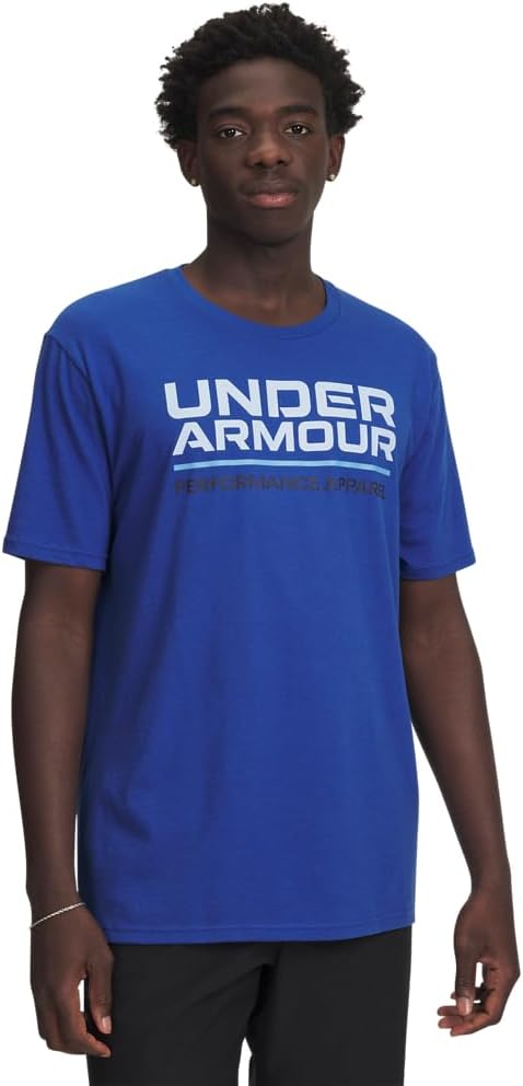 

Мужская футболка с коротким рукавом с надписью Under Armour, (432) Tech Blue/Nimbus Blue, Синий, Мужская футболка с коротким рукавом с надписью Under Armour, (432) Tech Blue/Nimbus Blue