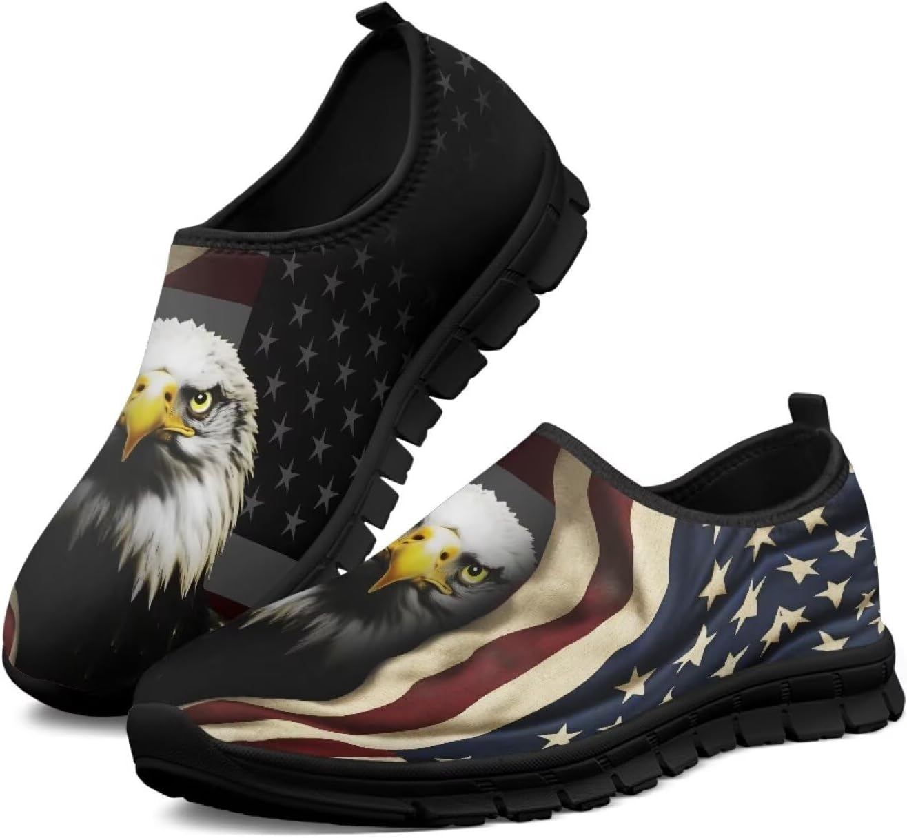 

Мужские слипоны на плоской подошве, повседневные кроссовки с удобной стелькой, дышащие спортивные туфли-лоаферы для мужчин Tomeusey, American Flag Eagle