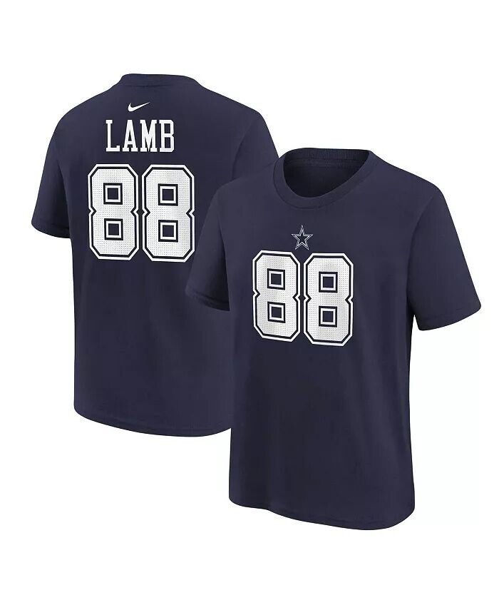 

Футболка с именем и номером игрока CeeDee Lamb Navy Dallas Cowboys для мальчиков и девочек дошкольного возраста Nike