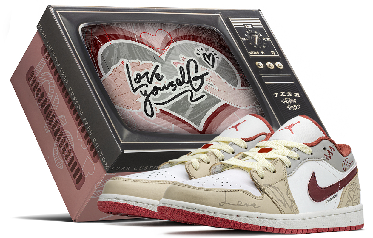 

Кроссовки Air Jordan 1 Vintage Basketball Shoes Women's Low-top Grey/beige/red, красный