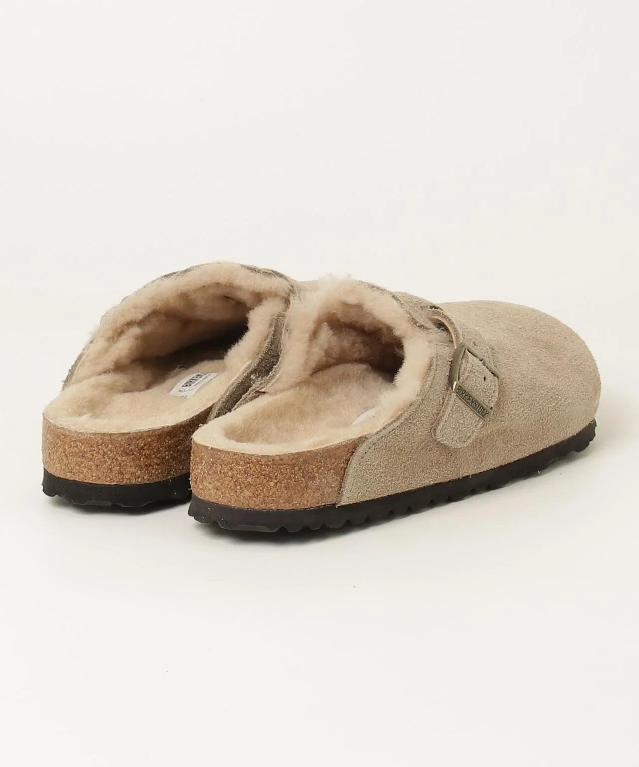 Мужские сандалии из замши BIRKENSTOCK Boston Shearling бежевые — фото 2