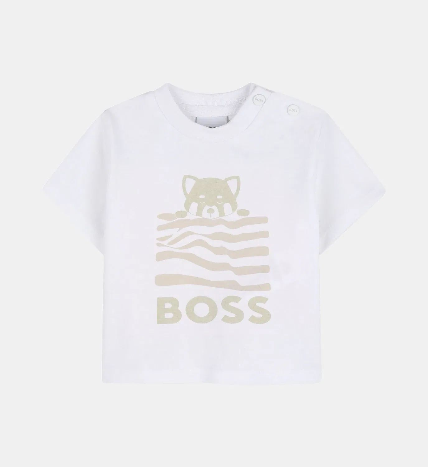 Комплект из футболки и шорт Boss Kidswear, бежевый — фото 3