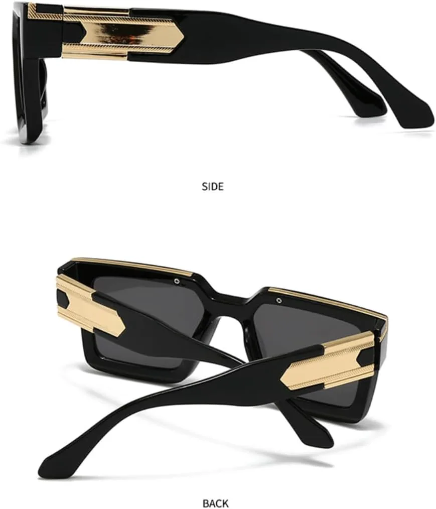 

Классические солнцезащитные очки с большой вогнутой квадратной оправой для женщин и мужчин, роскошные винтажные панк-очки, популярные TVTBBVV, White Gray