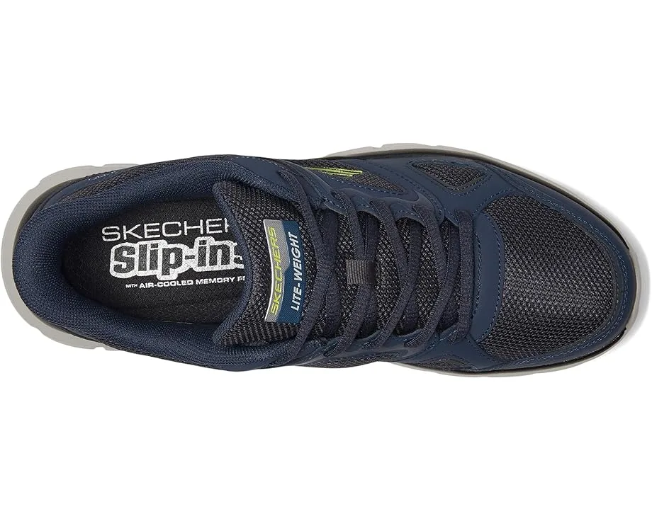 Кроссовки SKECHERS Track Ezral Hands Free Slip-in, Navy/Lime — фото 2