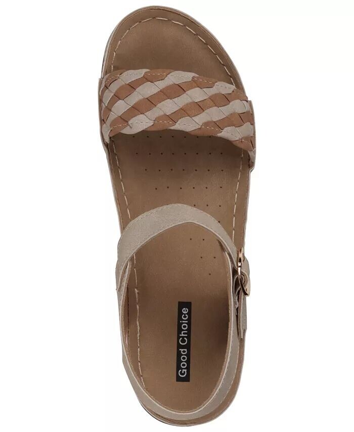 Женские сандалии Millis Comfort Flat GC Shoes, коричневый/бежевый — фото 4