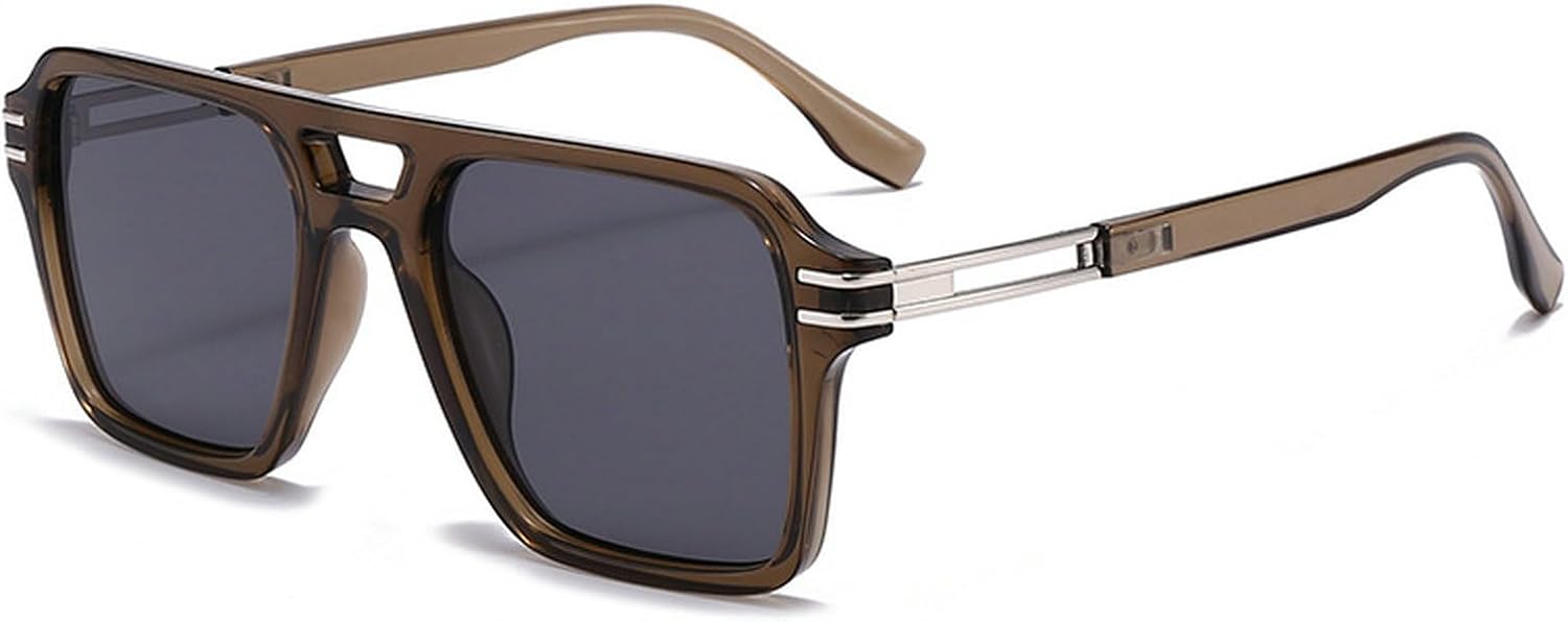 

Ретро-солнцезащитные очки-пилот для женщин, винтажные, с двойной перемычкой, металлическая оправа, защита от УФ-излучения, модные мужские квадратные солнцезащитные очки mincl, C6