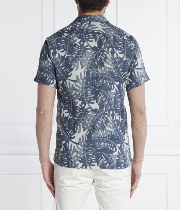 Льняная рубашка с рассеянной листвой Regular fit Tommy Hilfiger, синий — фото 4