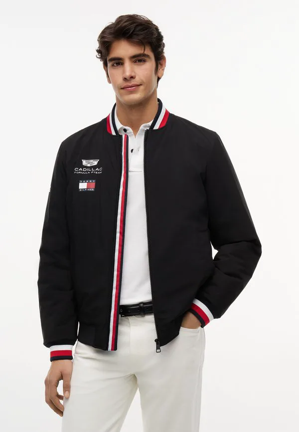 Куртка-Бомбер унисекс с логотипом команды cadillac formula 1. Tommy Hilfiger, Black — фото 3