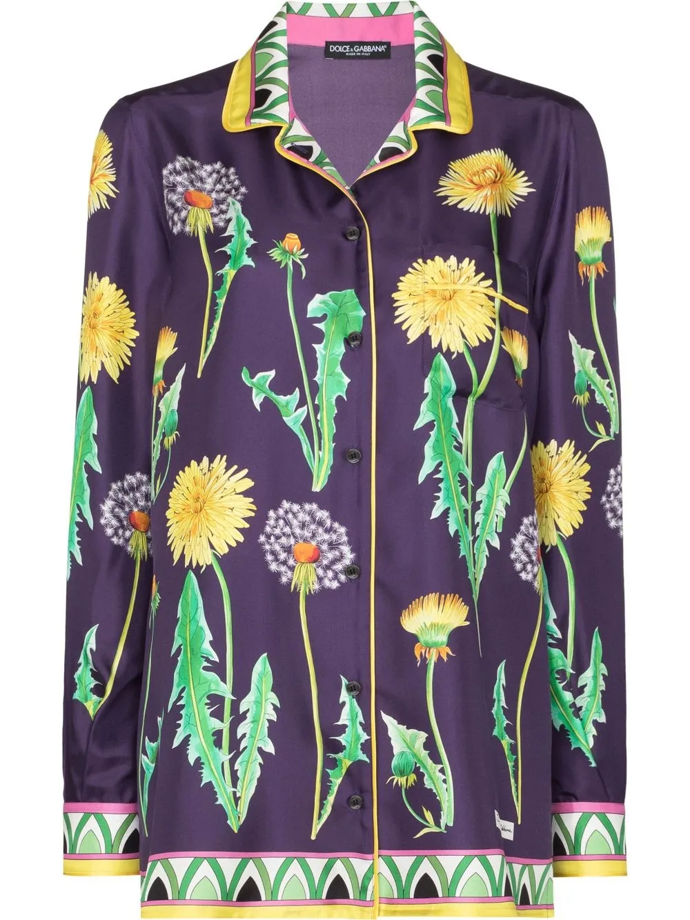 

Шелковая рубашка с принтом DOLCE & GABBANA, фиолетовый