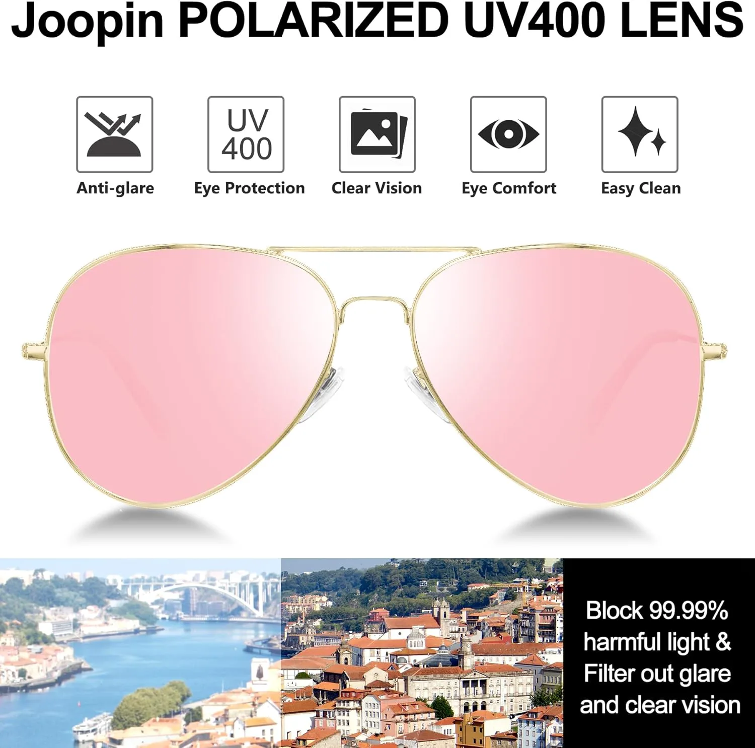 

Солнцезащитные очки Joopin Bulk Trendy Aviation с поляризацией и защитой от УФ-излучения, в стиле ретро, ​​стильные солнцезащитные очки, Blue + Pink + Red