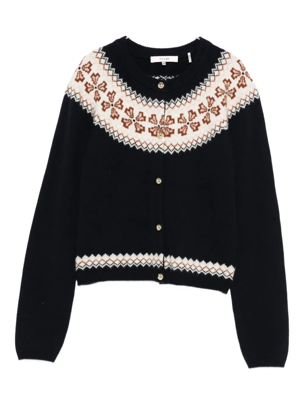 

Кардиган из кашемира с вязкой в стиле фэр-айл Frame, синий