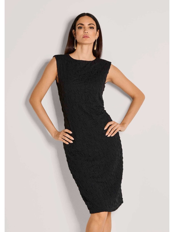 

MADELEINE Элегантное платье без рукавов с текстурой черного цвета