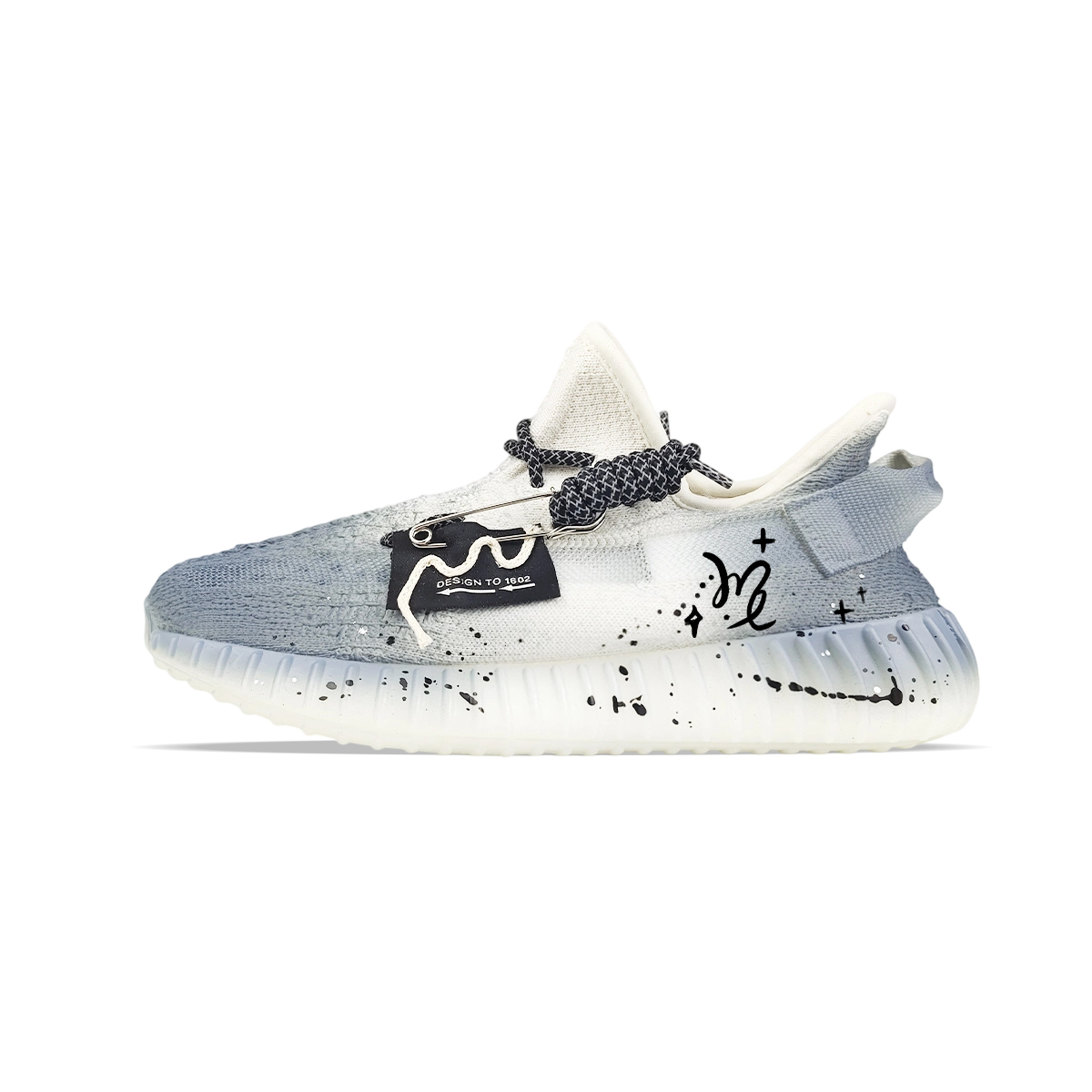 

Adidas Originals Изнашивающиеся низкие кеды Yeezy Boost 350 V2 повседневные унисекс бело-голубые, цвет White Blue