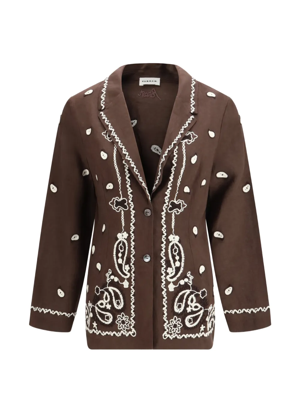 

Пиджак с отделкой "пейсли" P.A.R.O.S.H., коричневый
