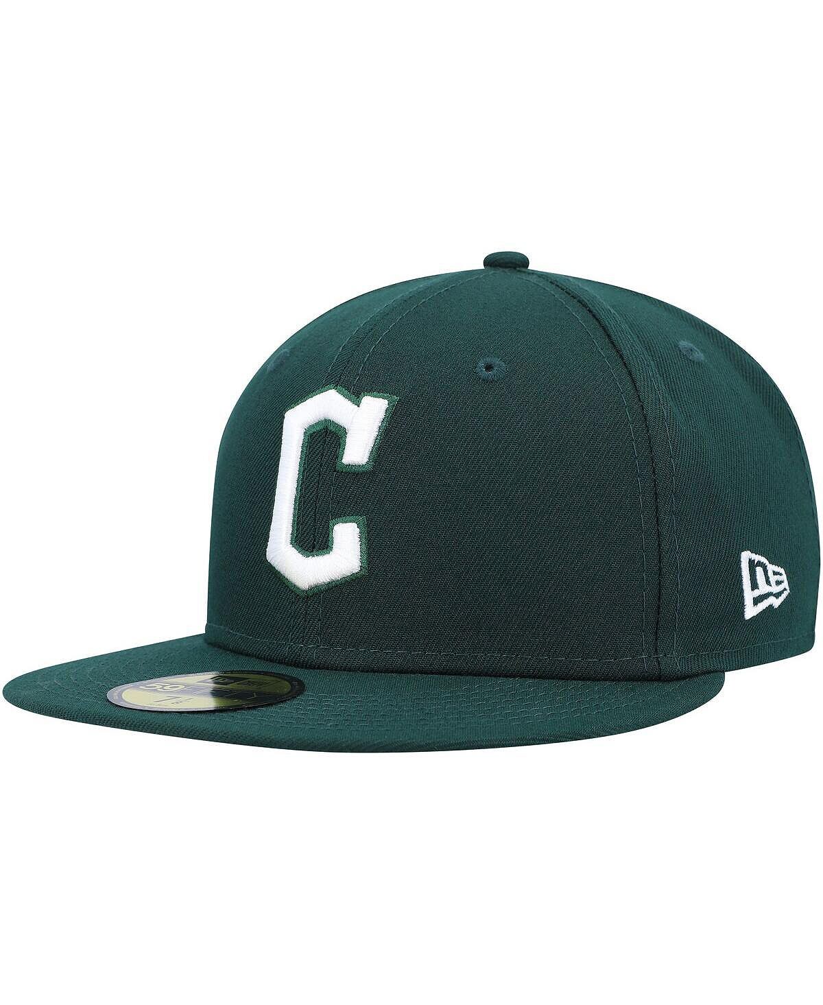 

Мужская зеленая кепка с логотипом Cleveland Guardians 59FIFTY белая New Era