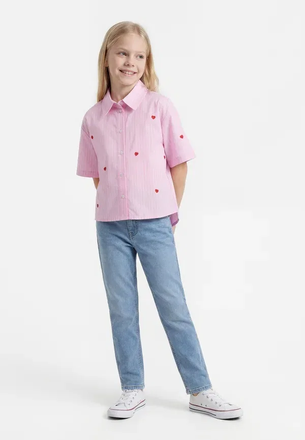 Рубашка Kognew lina stripe shirt Only Girls, бегониево-розовый/облачный танец/красный