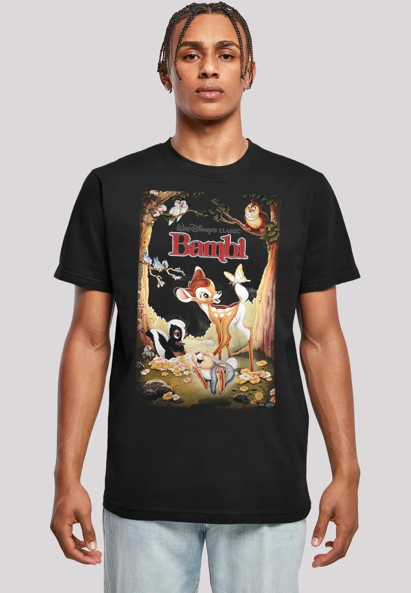 

Футболка F4NT4STIC "Disney Bambi Retro Poster", мужская, премиальный товар, стандартного кроя, базовая модель, с принтом, черный