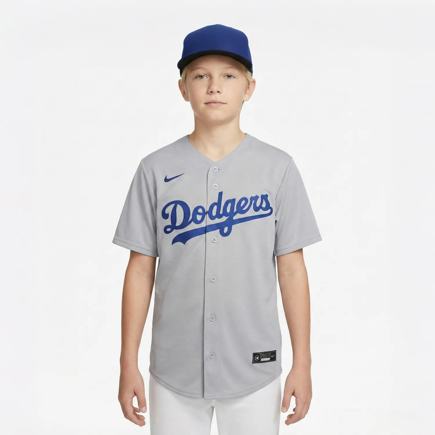 Футболка MLB Grade School с круглым вырезом Moderate Nike, серый — фото 4