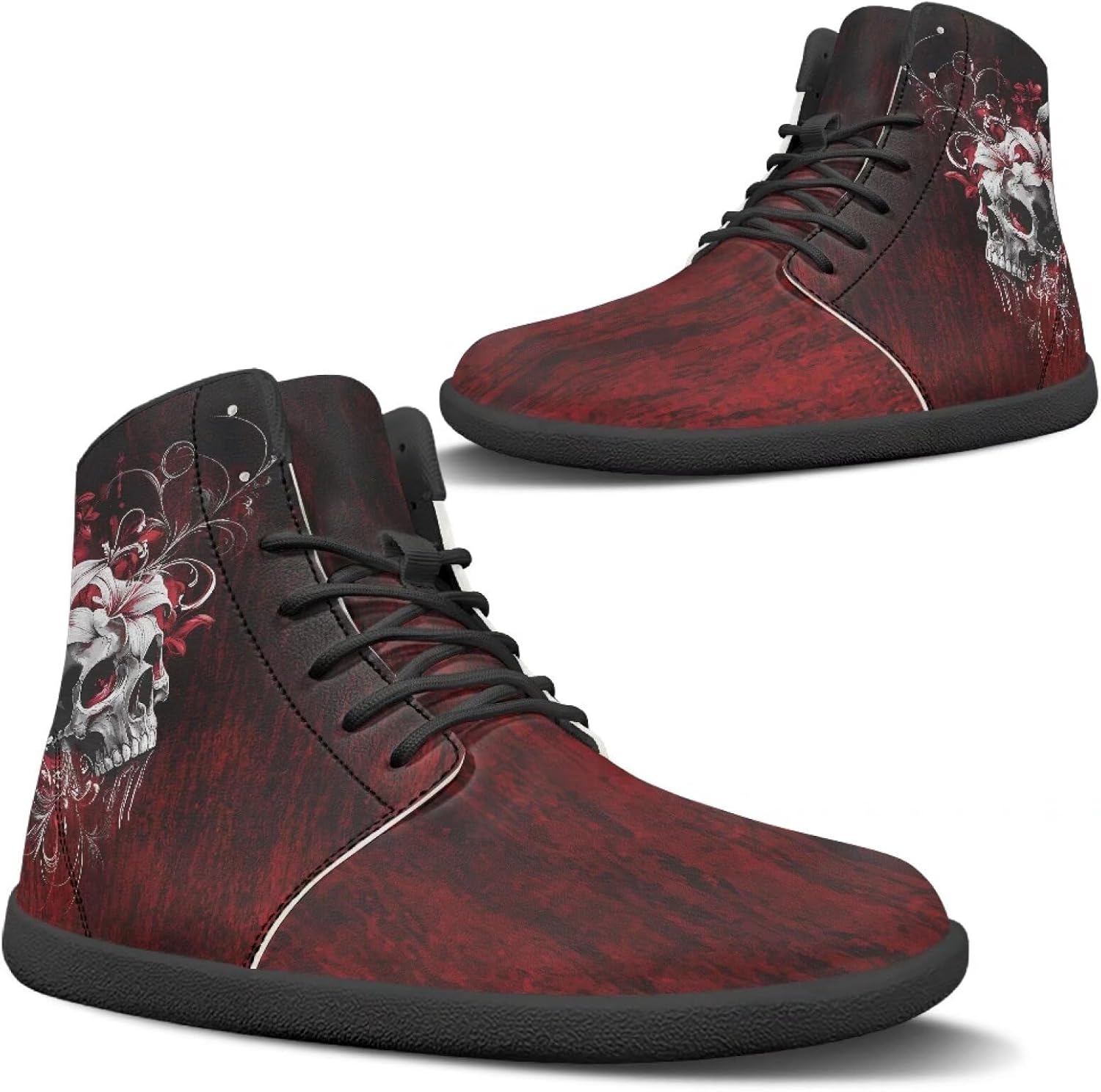 

Мужские ботинки без застежек с узором в виде сердца и пальцев, зимние снежные ботинки, теплые ботильоны Pugasmiru, красный