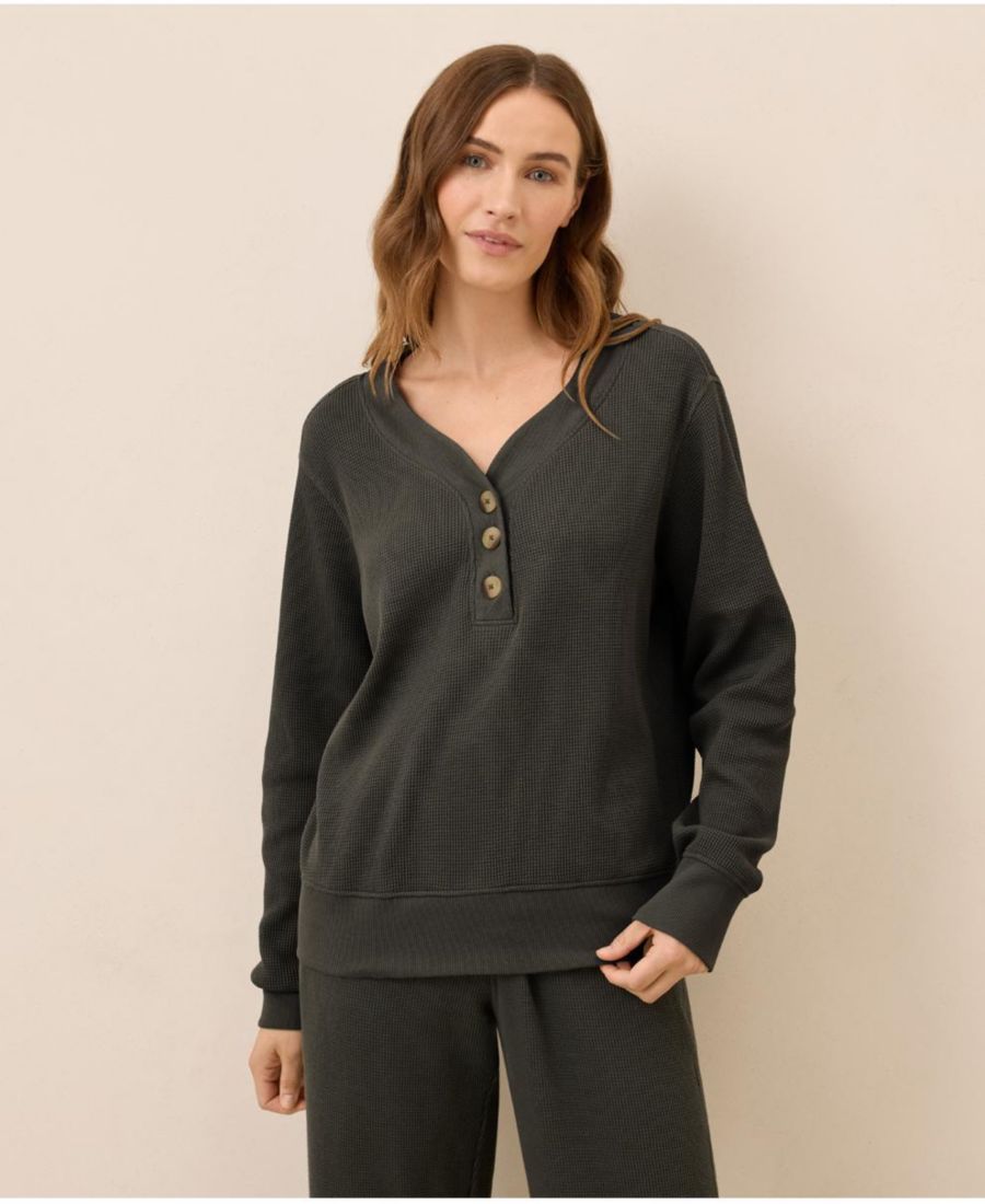 

Женская терморубашка-поло с вафельной текстурой Pact, Oak